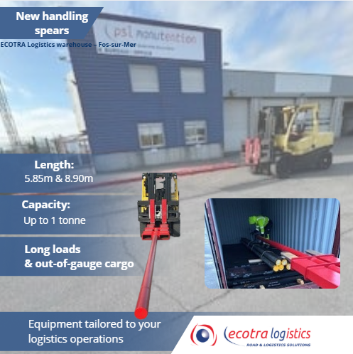 Installation of new handling spears on our handling trucks at our Fos-sur-Mer site